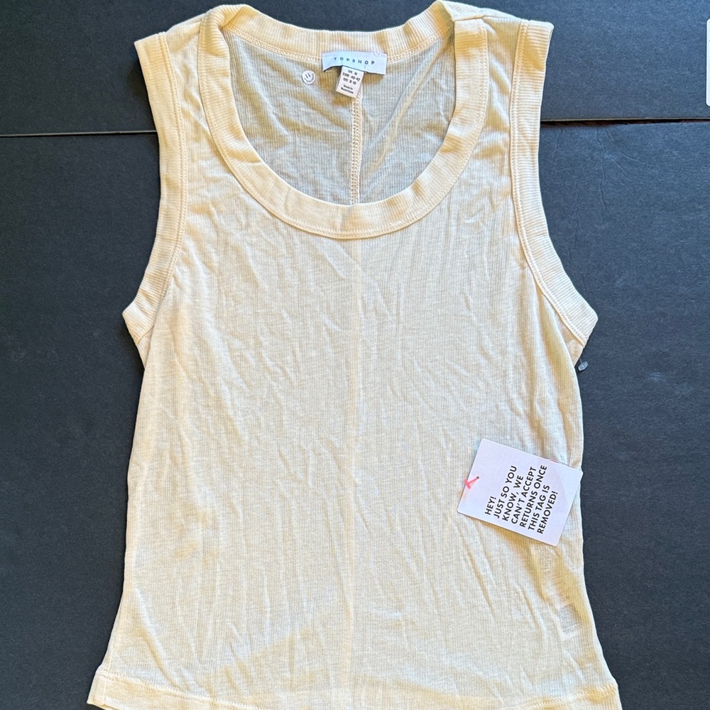 Topshop Cream Sleeveless Tank Top